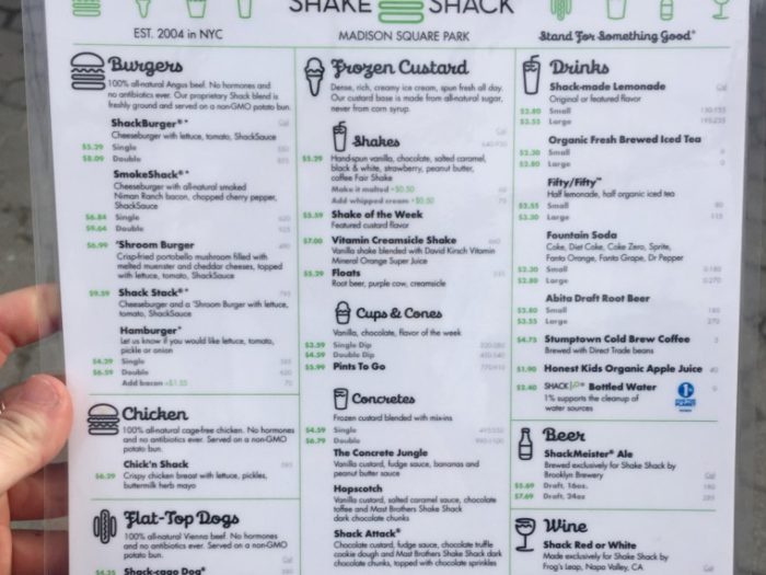 So what should I get? There are a bunch of options other than burgers at Shake Shack. Custards, hot dogs, and the new chicken sandwich all look appealing.