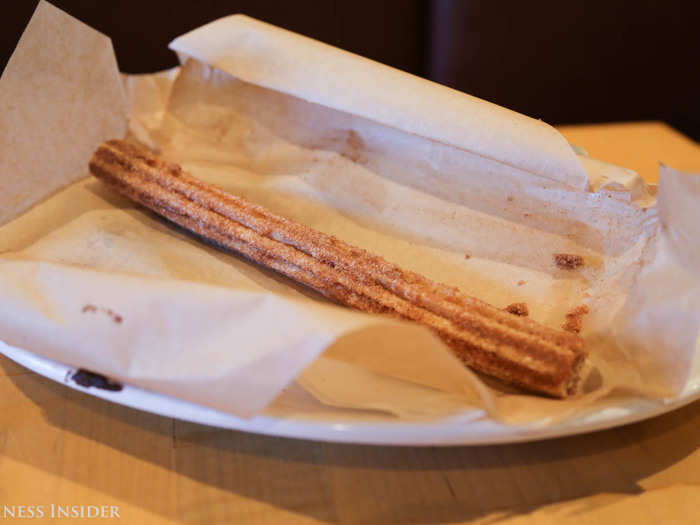 I munched on a churro, which was my least favorite item at Rubio