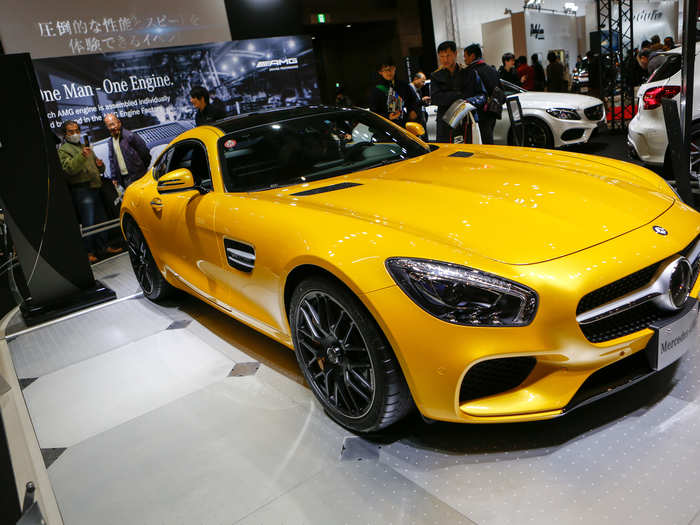 Mercedes displayed its $130,000 luxury car.