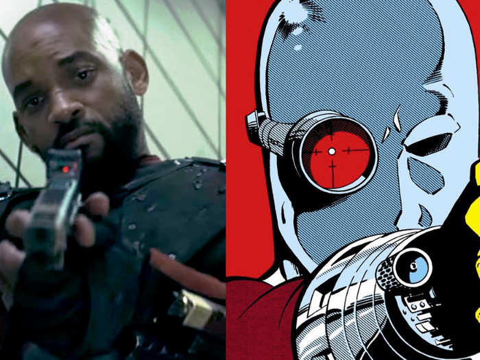 Deadshot (Will Smith) is a sniper and master armsman.