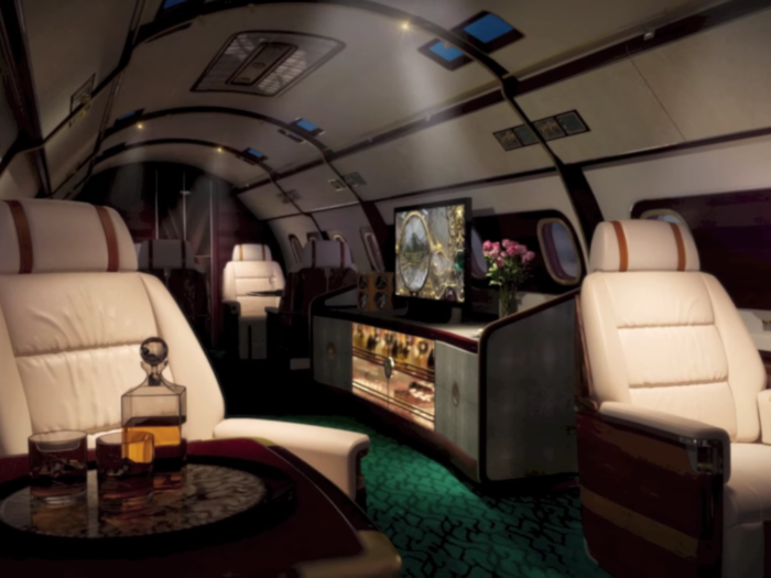 For an extra $30 million (bring you to a total of $83 million) you can have the inside of the Embraer Lineage 1000E transformed into a luxury yacht.