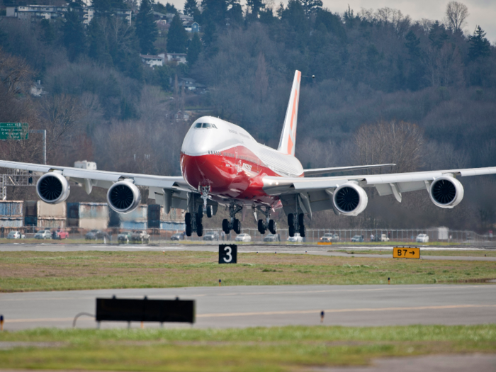 In 2011, Boeing launched the latest version of the jumbo jet, called the 747-8. At 250 feet long, it