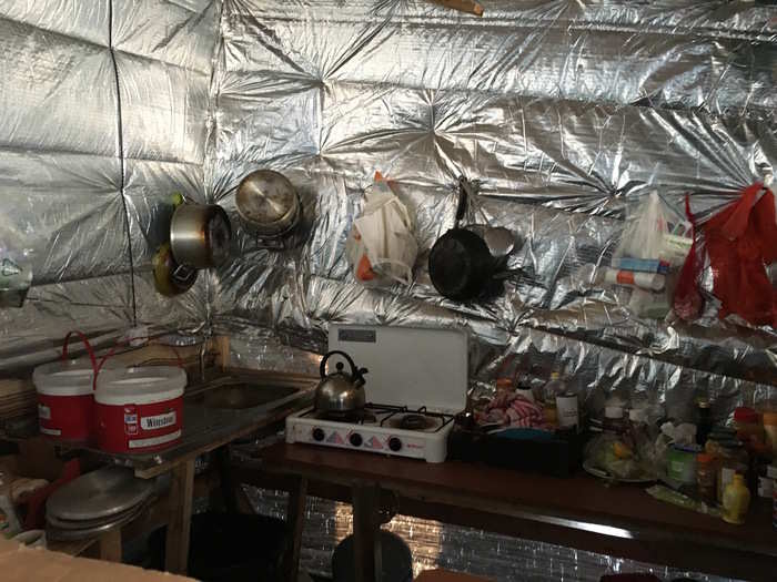 Another shot of the kitchen where volunteers cook meals for the camp