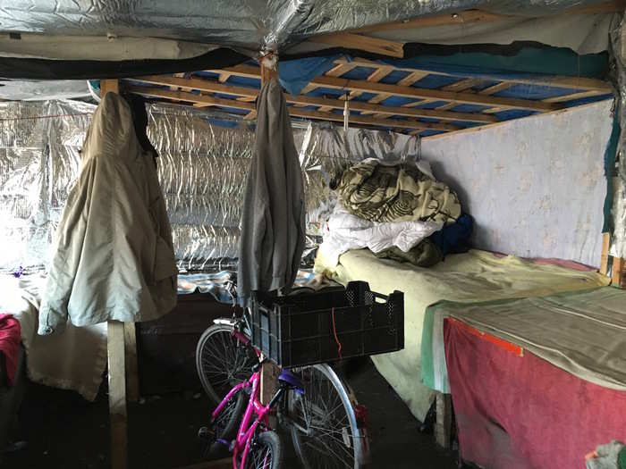 Some of the restaurants in the Jungle, like this one, provide newcomers or people who find themselves without a tent or shelter for the night, a place to sleep.