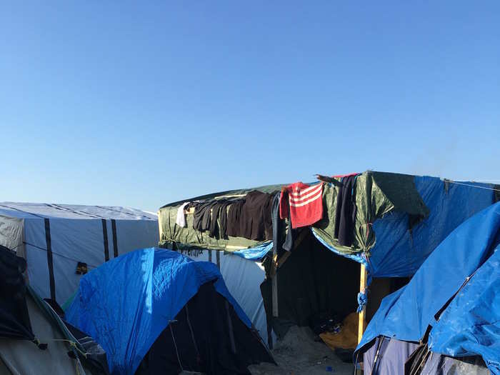 Although volunteers are trying to move everyone into shelters, the sheer number of refugees means many still have to live in tents.