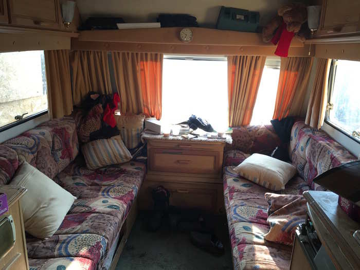 A few refugees live in caravans like this one.