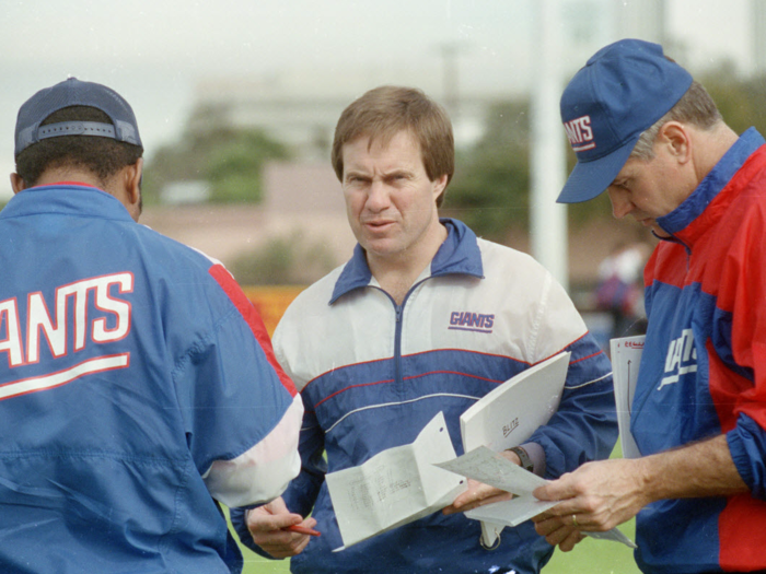 While Perkins was out after four seasons, having made the playoffs just once, Bill Parcells kept Belichick on the staff when he took over.