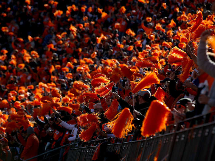 Otherwise, it was a sea of orange.