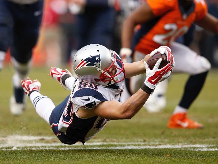 Danny Amendola went airborne for this one.