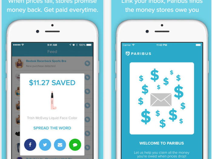 Paribus gets you money back from stores.