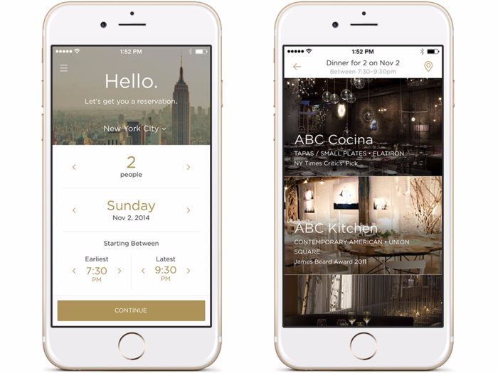 Reserve helps you book a dinner table.