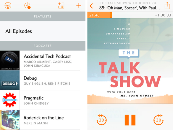 Replace the default iOS podcast app with Overcast.