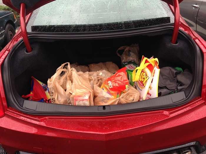 ... a nice, big trunk that makes the CTS-V a far better choice for grocery runs than its supercar brother.