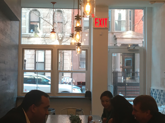 We were immediately impressed by the atmosphere of the tiny shop. Most of the seating was restricted to a communal table, but everything had a modern and thoughtful feel.