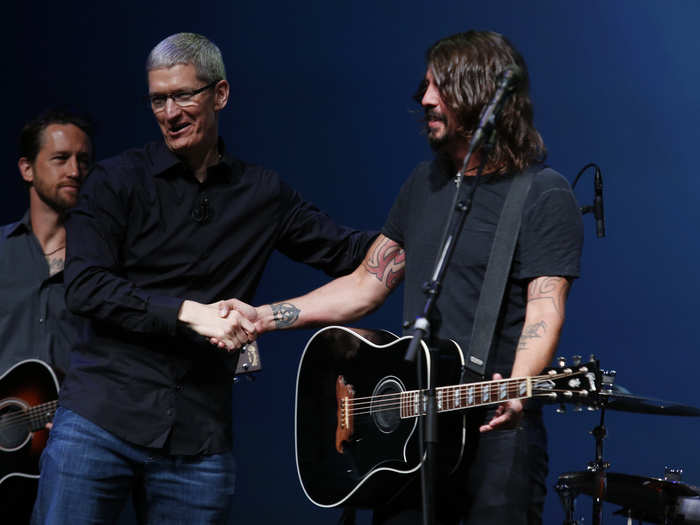 Cook kept a lot of important Apple traditions alive, including appearances by rock stars like the Foo Fighters at big company events ...