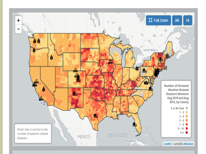 Interactive Map on climate change