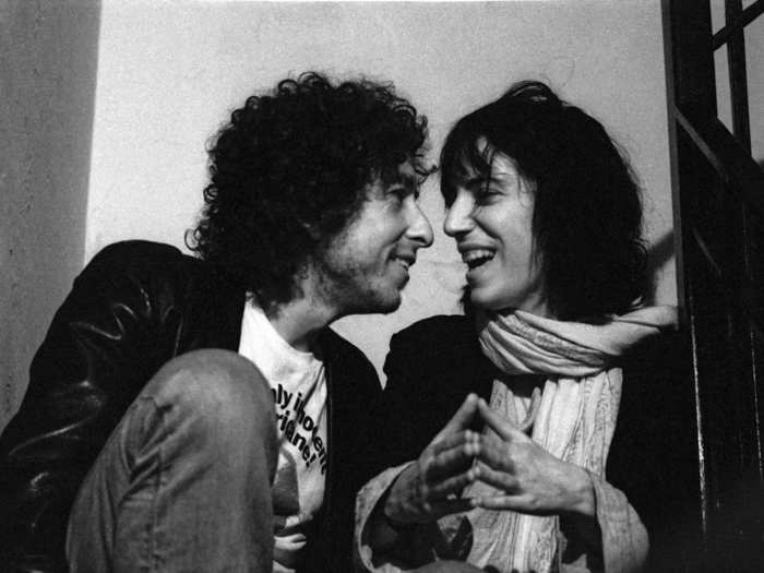 Because of this unrestricted access, Regan was able to capture intimate moments between Dylan and many of his close friends, including this one of Patti Smith. Regan found them on the stairwell while at a party in Greenwich Village in New York City.