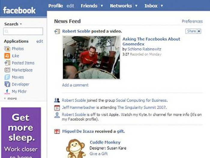 Facebook launched the News Feed to display all your friends