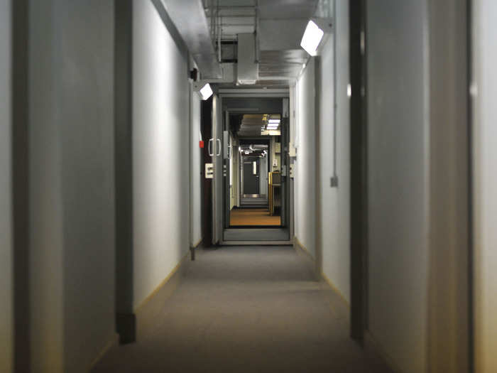 There are plenty of long hallways like this one.