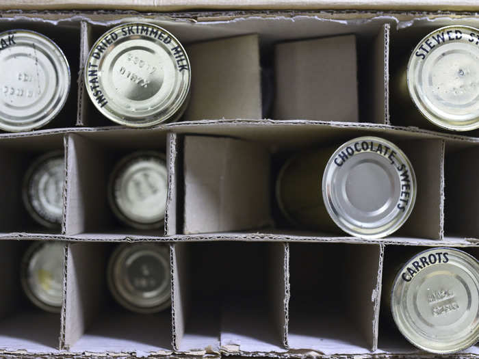 The bunker features apocalypse-proof cans of food, to sustain life deep into the end times.