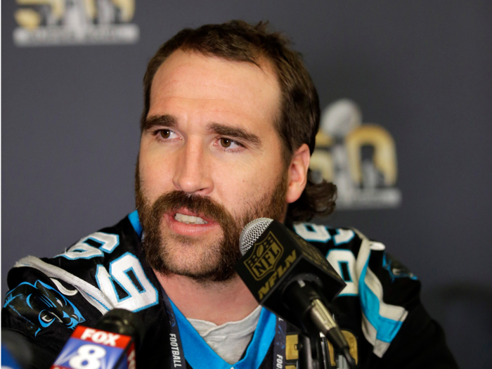 Panthers defensive end Jared Allen is in his 12th year.