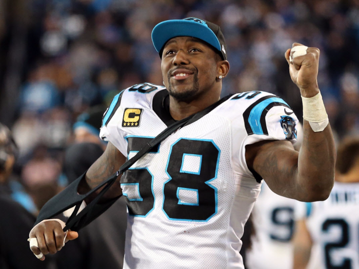 Panthers linebacker Thomas Davis is in his 11th season, and will play the Super Bowl with ten screws in his arm.