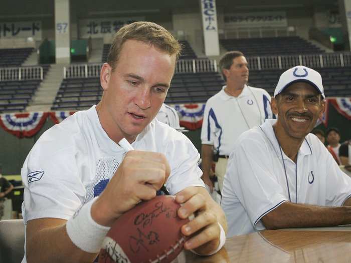 Manning got a lucky break when the Tampa Bay Buccaneers fired Tony Dungy despite 3 straight winning seasons, opening the door for Manning to be paired with an excellent defensive-minded coach.