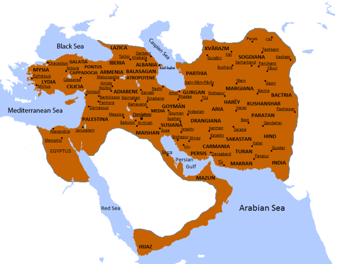 The Sasanian Empire spanned 2.55 million square miles at its peak in 621 and was the last Iranian empire before the rise of Islam. It fell around 651 following economic decline and conquest by the Islamic caliphate.