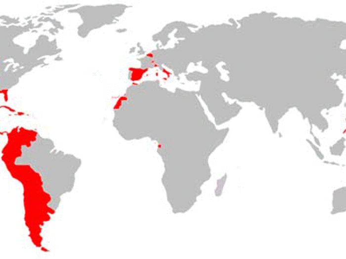 The Spanish Empire governed 13% of the world