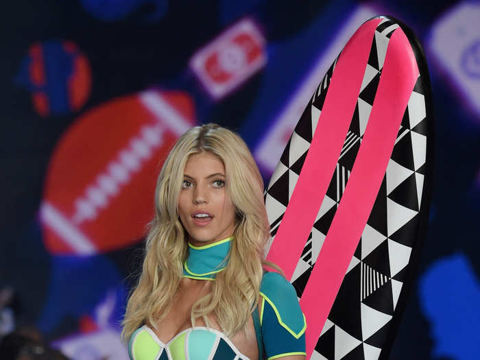Devon Windsor, 21, has walked the runway for both PINK and Victoria
