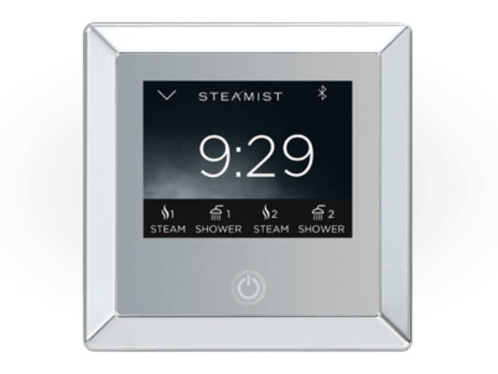 A home spa collection with a wireless in-shower radio by Steamist, $5,060