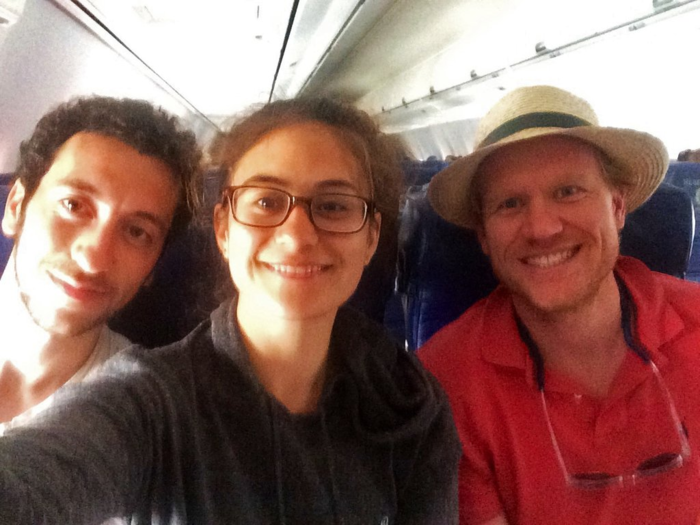 We slept three hours and were at the airport by 5 a.m. to start our journey home. We ran into more trouble with our visas, which took two hours to sort out, and then quickly dashed to the plane, where we took our last Cuba selfie.