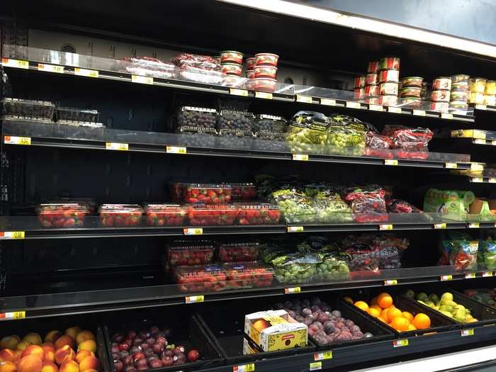 The packaged fruit section was also a little bare. This isn