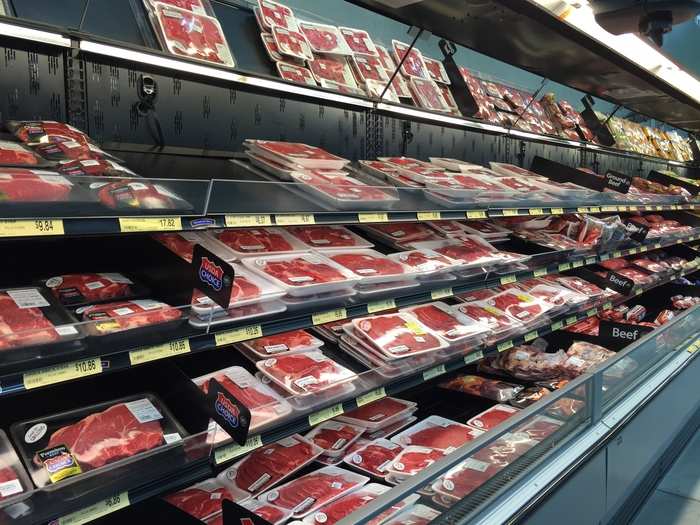 There was a large selection of meat for sale, as well. "Our customers love Neighborhood Markets because they offer the convenience of a local grocery store and pharmacy, plus millions of additional items on Walmart.com with free pickup," Walmart spokesman John Forrest Ales told Business Insider. "That