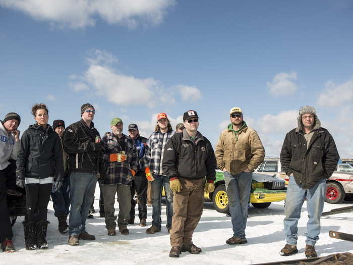 The crowd will line up in their vehicles on the far perimeter of the track and watch from their heated vehicles," they said. "Other spectators who are more brave will actually ride as passengers in the actual race cars, which the race car drivers like because it adds more weight to their vehicle and helps with traction on the ice.