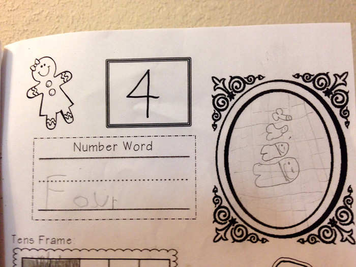 My son drew some ginger bread men for his homework," this Reddit user said. "We