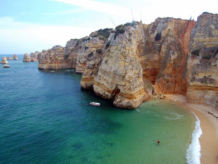 16. Praia Dona Ana — Lagos, Portugal: This beauty is known for its gorgeous scenery. One user