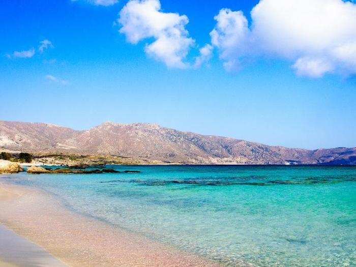 2. Elafonissi Beach — Elafonissi, Greece: "The sea was calm and beautiful," one TripAdvisor user wrote. "The colours are intense — light blue water, pink sand. Paradise."