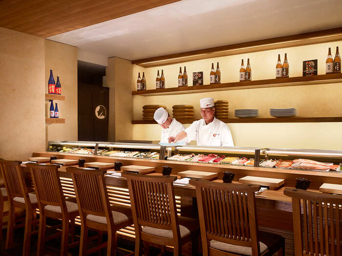 Despite its seclusion, the resort has plenty of high-end culinary offerings, including an outpost of celebrity favorite Nobu sushi restaurant.