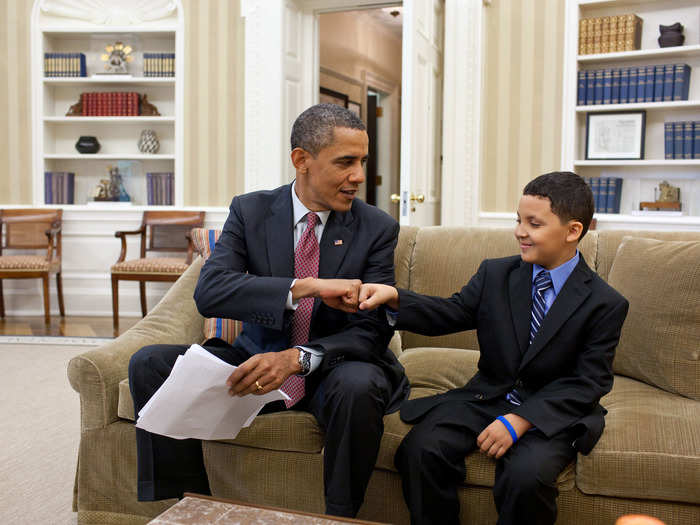 The signature fist bump.