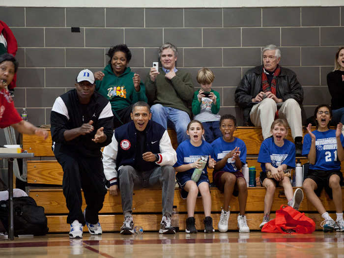 The president fills in as coach for his daughter Sasha