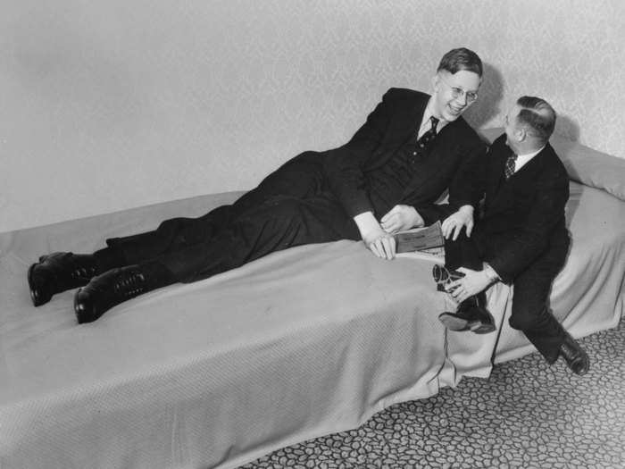 As a 19-year-old, Wadlow stretched to a height of 8 feet 7 inches and officially became the tallest man in the world.