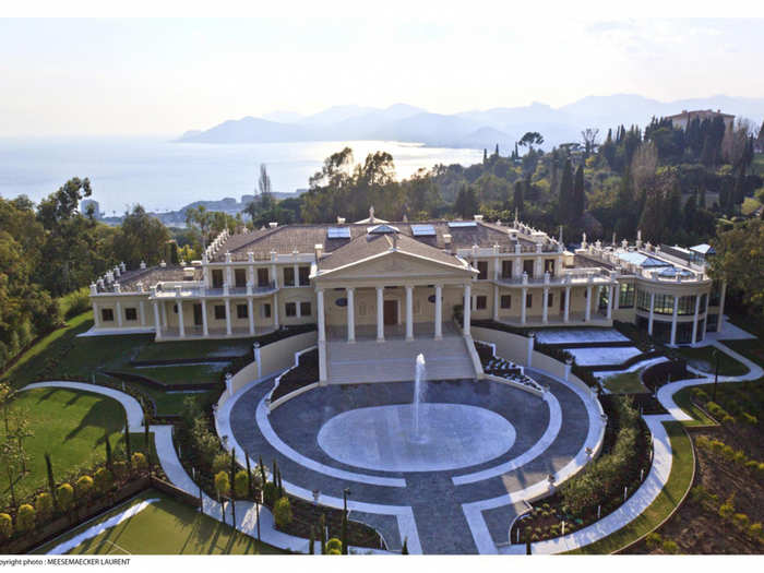 FRANCE: Live out your royal dreams in this Versailles-lookalike coastal Cannes property that has 17 bedrooms, manicured gardens, indoor and outdoor pools and a tennis court, and a massive entrance fountain. It will run you $103 million.