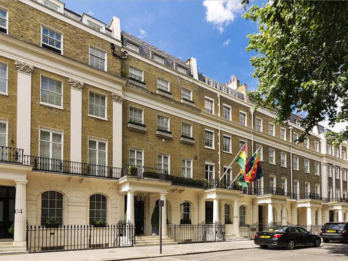 UNITED KINGDOM: If your taste is more traditional, this other London property in Belgravia might suit. Also for $79 million, the seven-bedroom townhouse is done up in full opulence, with crystal chandeliers, detailed ceiling moldings, and even an indoor pool.