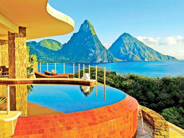 Every suite at Jade Mountain, in St. Lucia, has its own infinity pool with views of St. Lucia