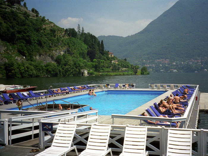 Feel like you’re swimming in Lake Como at the Villa d’Este’s floating pool.