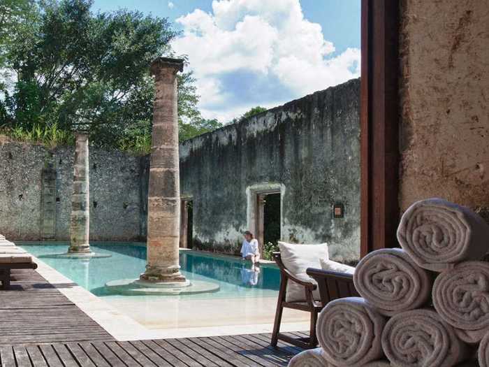 The pool at Hacienda Uayamon, a hotel in Mexico