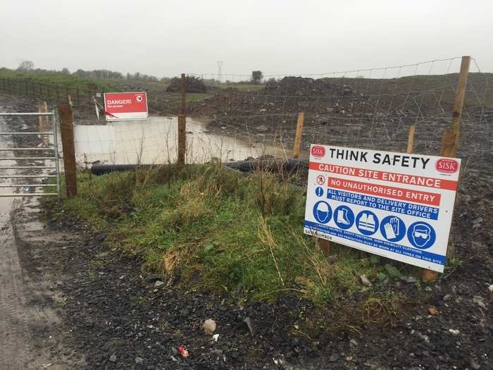 A local said this is the entrance to the proposed data centre site. Apple is currently waiting to hear from an Irish planning board as to whether it will be able to go ahead and build the data centre, which it wants to have up and running next year.