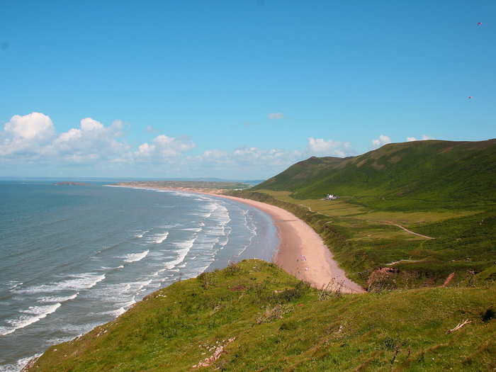 4. Rhossili Bay — Rhossili, Wales: This "clean, long, sandy beach" is favoured by hikers with an "amazing cliff walk along Worm