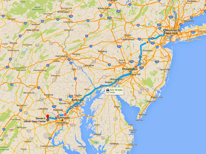 The trip down to Virginia covered more than 530 miles round trip and took roughly 5 hours each way.